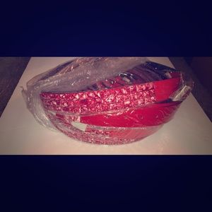 Red w White Splatter Studded Leather Belt